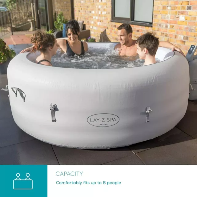 Lay-Z-Spa AirJet Vegas 6 Person Hot Tub 60011-SPA