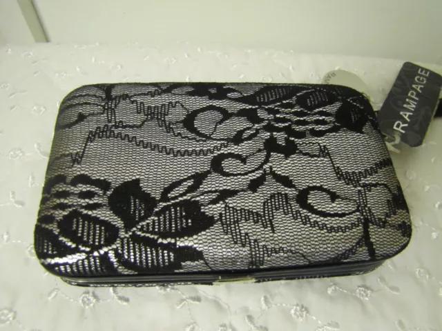 BLACK "R" Logo Monogram Clutch Purse Wrist Strap Fits Cell Phone MSRP $38