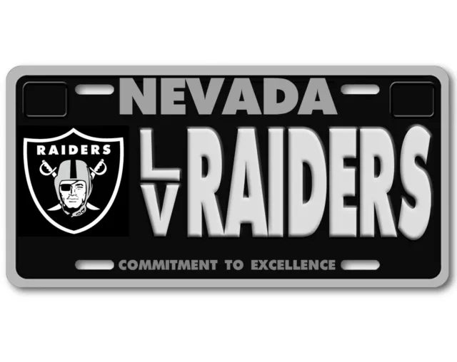 NEW Las Vegas Raiders Football Plastic License Plate Frame 6.5'' x 12.5''-  2PC 