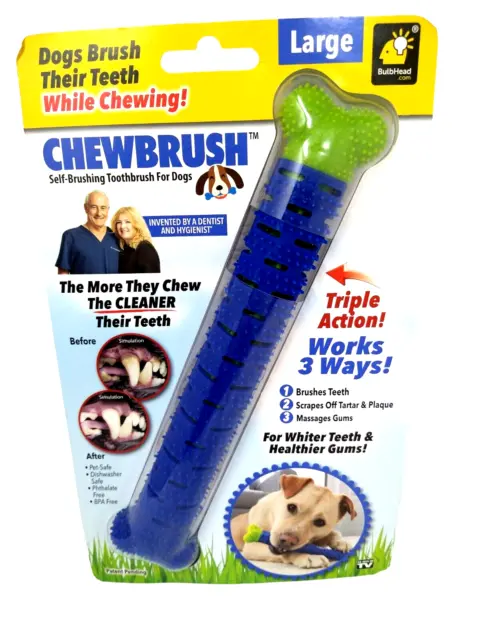 Chew Brush As Seen On Tv Blue Dog Self Brushing Toothbrush 1 Pk