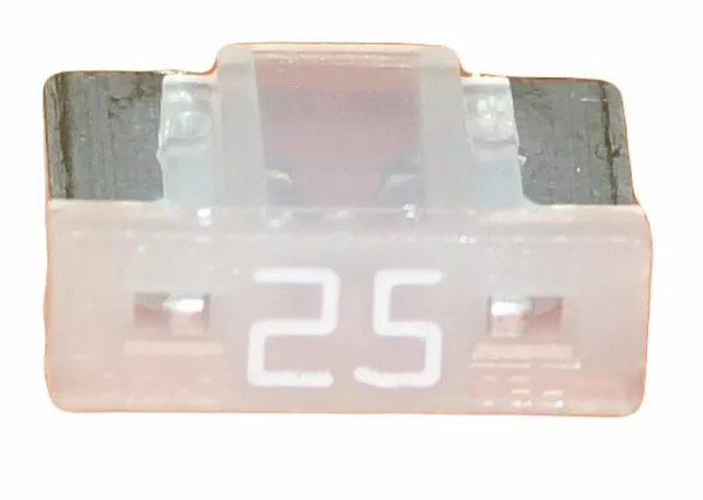 Lot 1 2 5 10 mini fusibles 25A auto moto à lame low profile blanc pince fusible