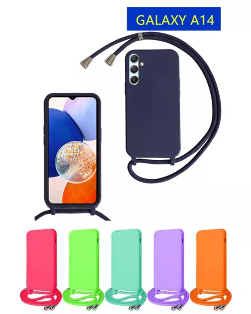 Cover Custodia con Cordino Collana Tracolla Laccio pre Samsung Galaxy A14