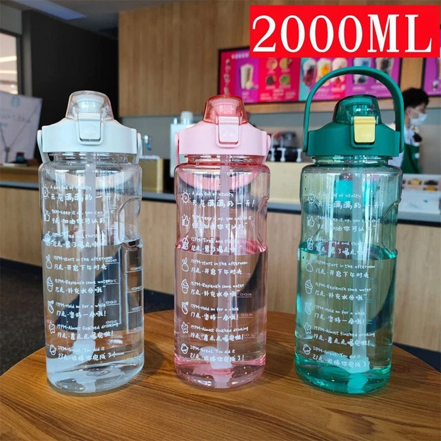 capacité Pour homme et femme Avec des pailles Bouteille d&#39;eau en plastique