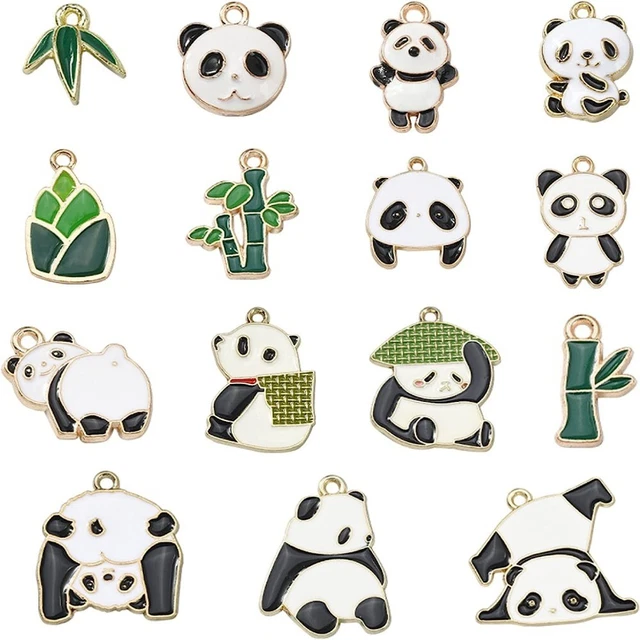 Cartone animato Smalto 30 pz Ciondoli panda Fai da te Animale  Orecchino