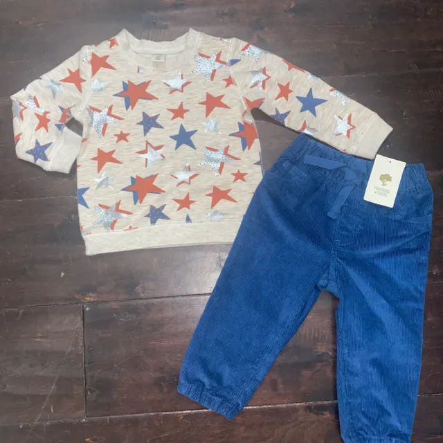 Infant Baby Boy Outfit 12 Months Star Sweatshirt Corduroy Pants Tucker And Tate