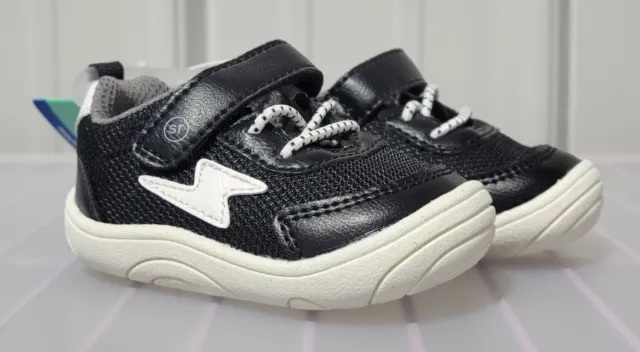 Surprize by Stride Rite Little Boys' Size 3 Black & White Dwayne Sneakers Shoes