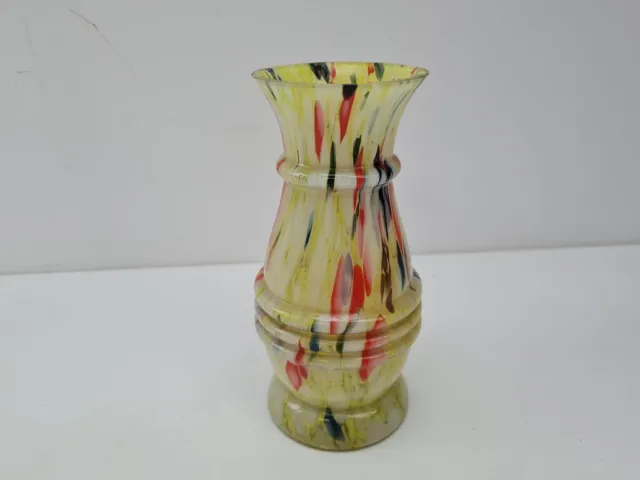zwei Vasen DDR bunt Made in Poland Glas Höhe 18,5 & 30,5cm Blumenvase #240338 2