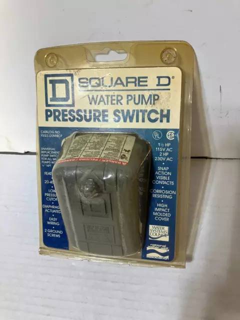 Square D Well Water Pump Pressure Switch 20/40 PSI NEW FSG2J20M4CP Made In USA