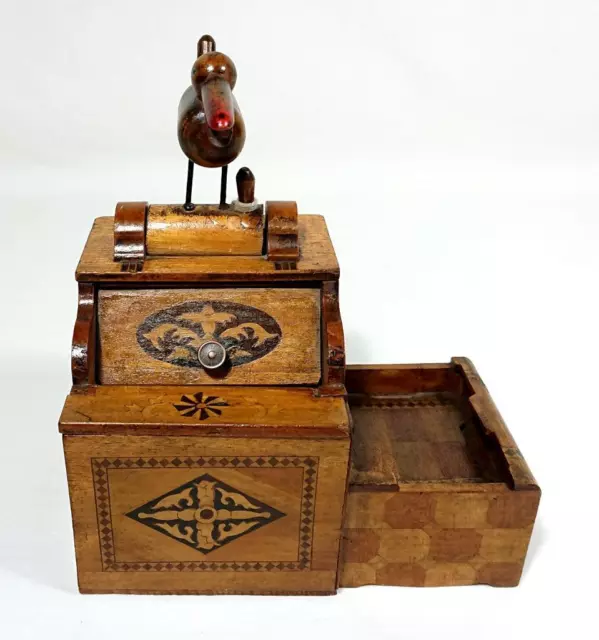 Antique Japanese Marquetry Cigarette Dispenser c1920s 3