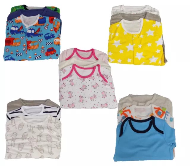 Baby Boys Girls Ex High Street 3 Pack Sleepsuits Babygrow Nightwear