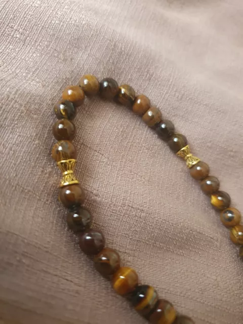 Tasbeeh 33 beads for Zikr & Dua- Yellow Tiger Eye