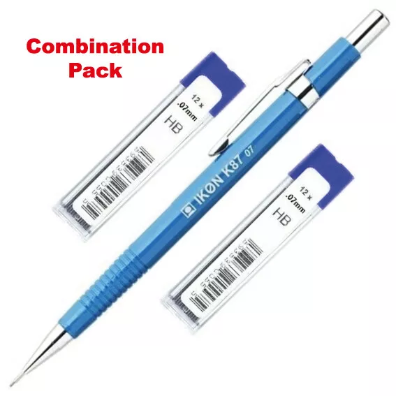 Mechanical Propelling Pencil 0.7mm BLUE BARREL IKON K87 Plus  24 HB Leads