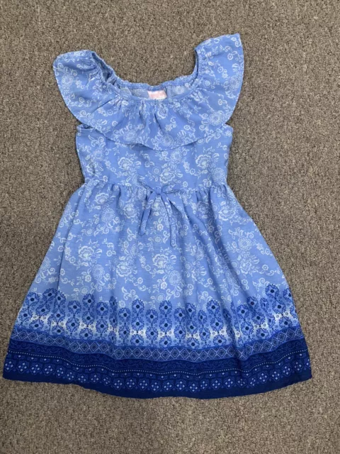 Youngland Girls Blue Summer Spring Dress Size 6 Floral