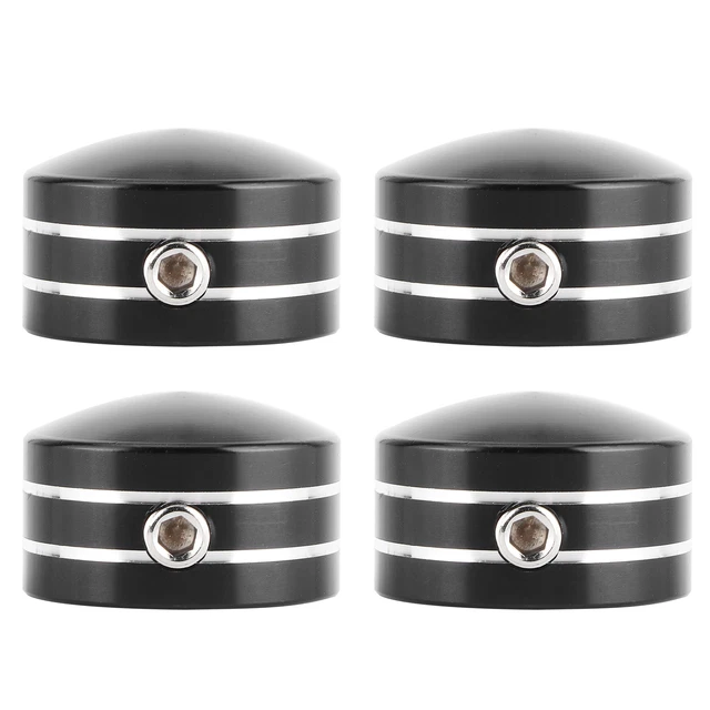 (black) 4Pcs Motorcycle Spark Plugs Head Cover Black CNC Aluminium