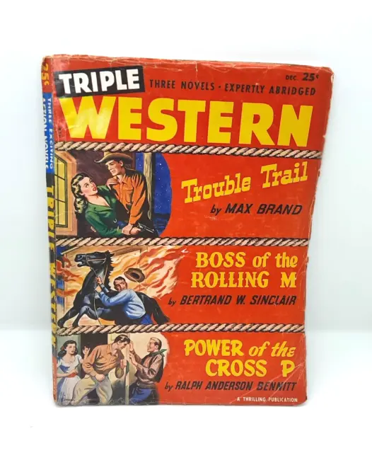 Triple Western Three Novels December 1950 Pulp Magazine