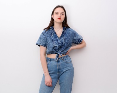 Chemisier semi-pur moyen Forever 21 taille M chemise boho aztèque sarcelle croisière carrière 