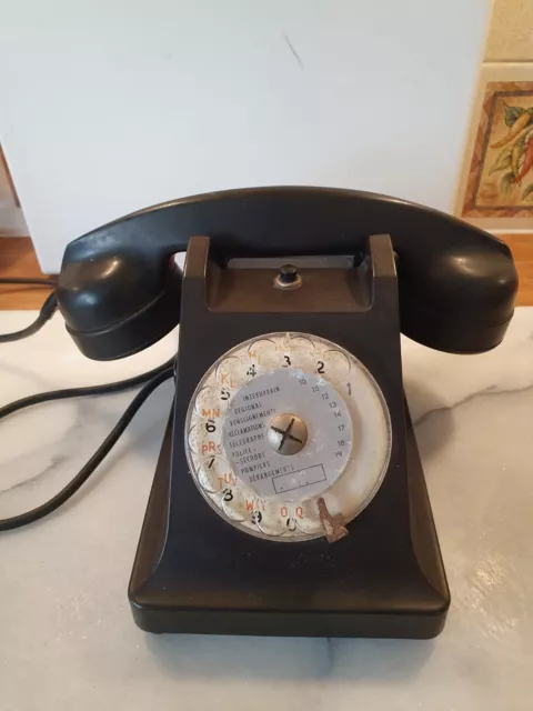 French Ericsson Black Bakelite Telephone H19cm Xw12cm