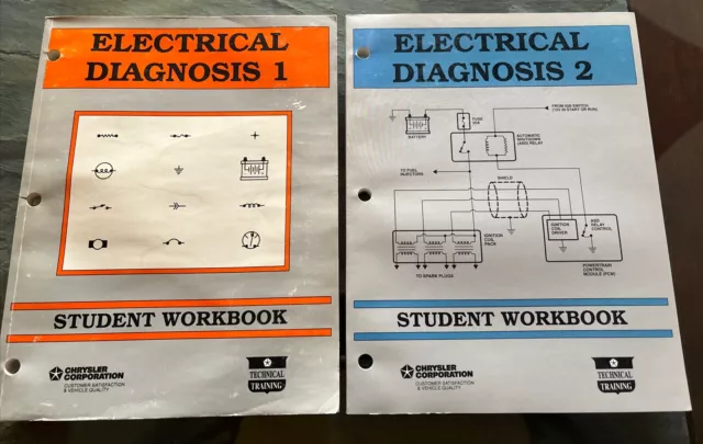 1994 Chrysler Electrical Diagnostic 1 AND 2 Student Workbook Repair Manuals ✅