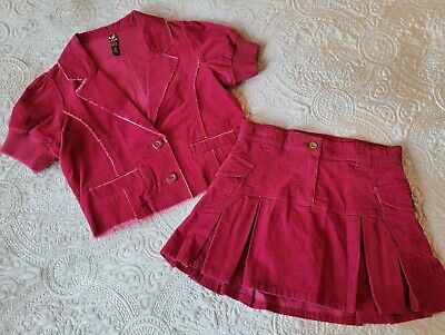 Ivy & Moon Burgundy 2pcs Outfit Set Blazer Skort Skirt Sz M 10-12