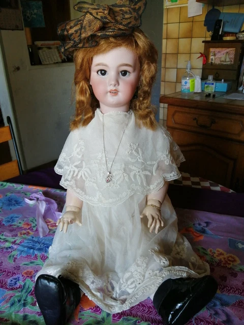 Poupée Ancienne DEP Tête Porcelaine – Taille 54 Cm – France Début XXe – Oreilles Percées