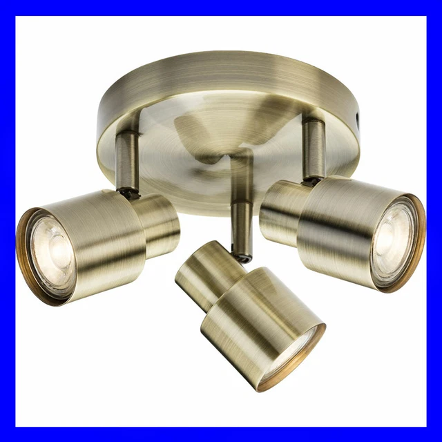 3 Way Ceiling Light Fitting Adjustable Spotlight Head Modern Lighting LED Bulb
