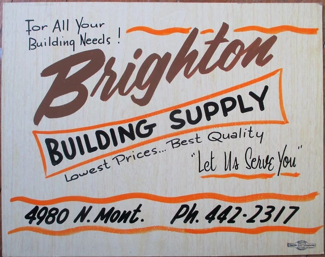 HELENA, MT 1930S HandPainted Advertising Sign, Building Supply