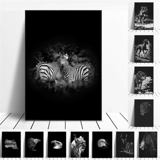 Wall Art Pictures Animal Canvas Painting Black and White Art Poster Home Decor