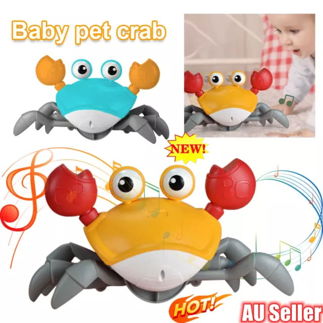 Crawling Crab Electric Music Baby Toy LED Light Up Kids Toddler Interactive Toys