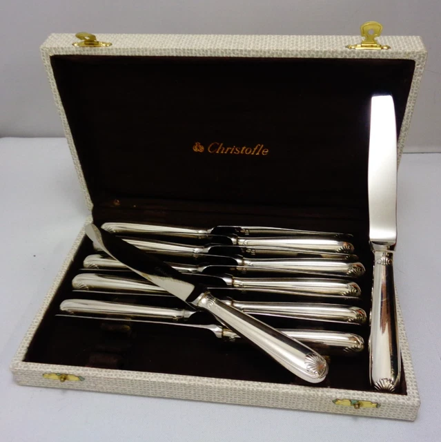 11 COUTEAUX À dessert CHRISTOFLE modèle Villeroy en métal argenté ( d'occasion ) EUR 110,00 - FR