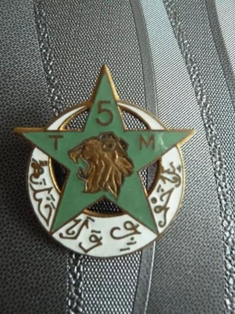 Original Militaire Insigne 5° Regiment De Tirailleurs Marocains / Drago Be