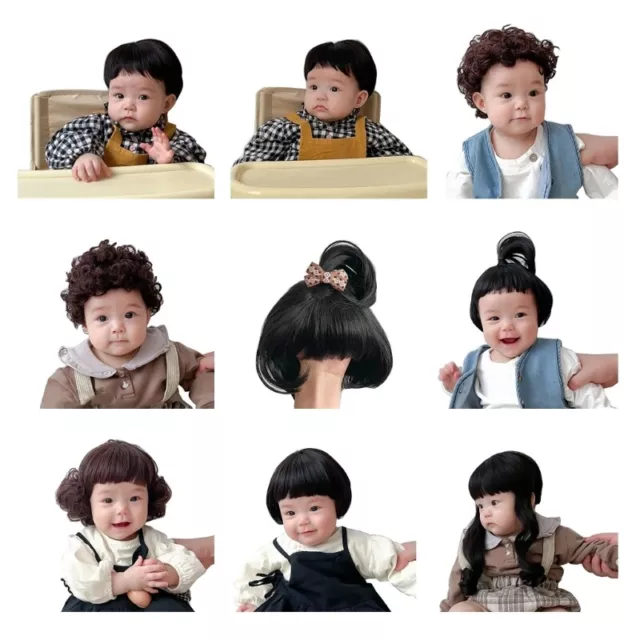 Baby Children Bobo Curl Short Hair Photo Props Infant Toddlers Headwear