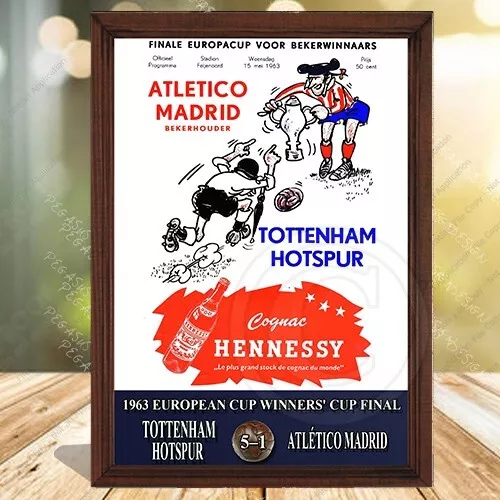 SPURS, Tottenham Hotspur 1963 European Cup Winners Cup Sign,Retro, Wooden Plaque