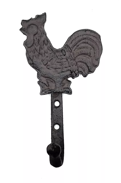 Cast Iron Chicken Rooster Coat Hook Rustic Country Farmhouse Kitchen Decor
