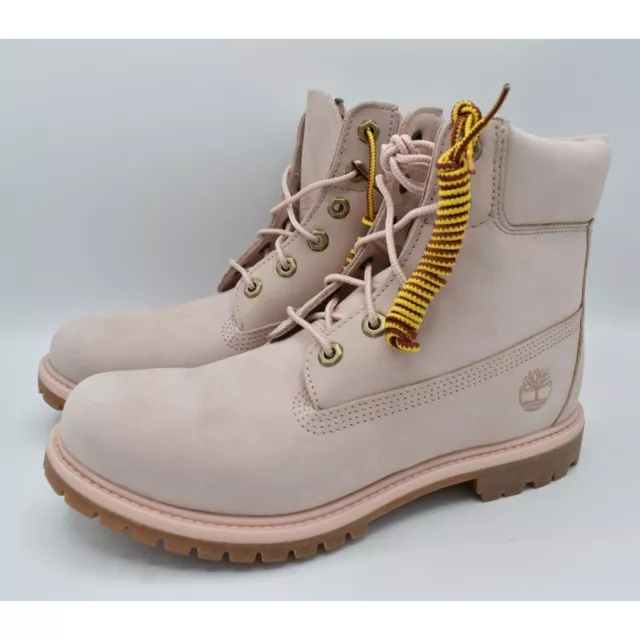 Timberland Womens Size 9 Premium 6in Light Pink Nubuck Waterproof Fashion Boots