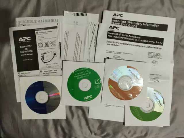 APC 750/1000/1500/2200/3000 CD Manuals Power Chute Business Personal Inventory