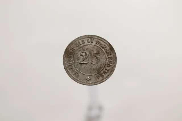 Germany War Money Token 25 Pfennig 1924 Anhalt Iron B19 #T1767