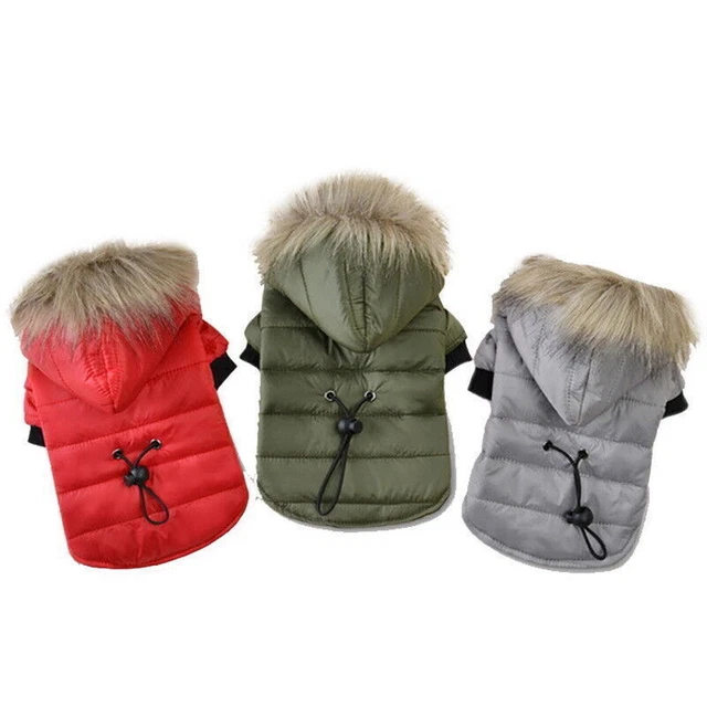 Haustier-Hundemantel Gepolsterte Winter Warm Jacke Kapuzenpullover Soft Kleidung
