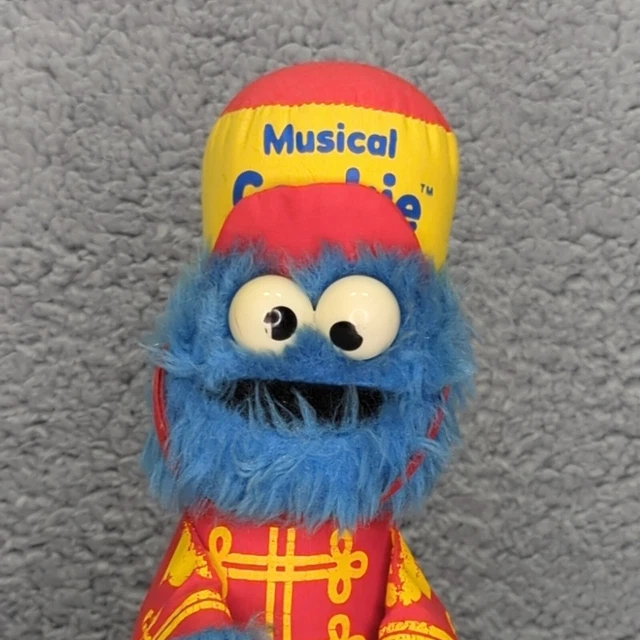 VINTAGE SESAME STREET Cookie Monster 10” Musical Plush Jim Henson