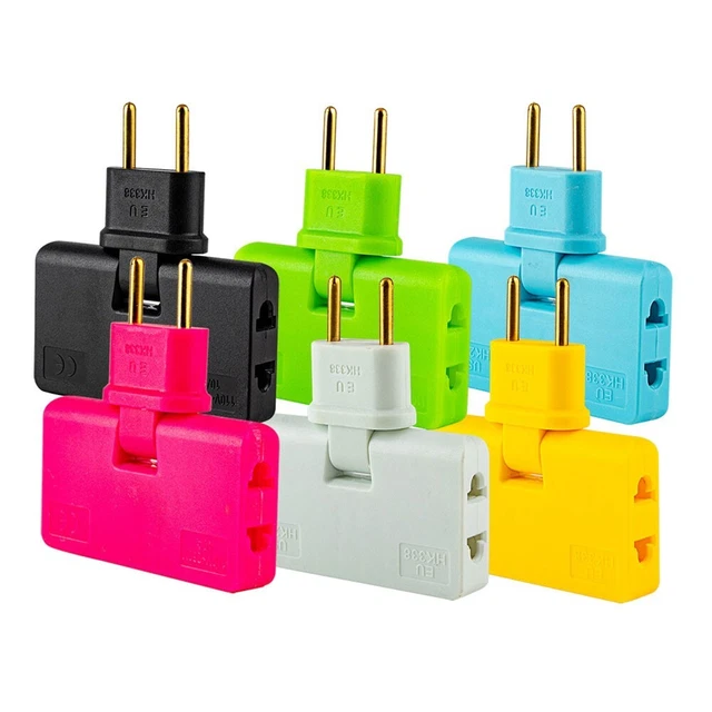 Safe and Convenient EU Plug with 3 AC Outlet Power Strip 180° Rotation Socket