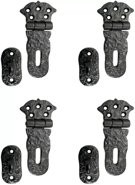 Heavy Duty Cast Iron Safety Locking Hasp & Staple For Trunks Wooden Jewelry Box