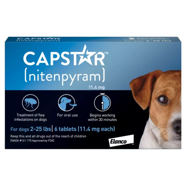 6 Pack Capstar Flea Treatment Tablets for Small Dogs 1 - 11KG | AVM-GSL