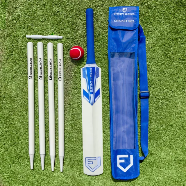 FORTRESS Wooden Cricket Set - COMPLETE SET - For Adults & Children - 3 Sizes