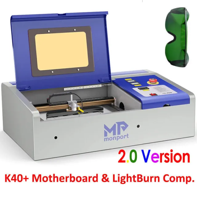 Monport Lightburn 40w Pro V2.0 Co2 Laser Engraver Marke Cutter 12x8in Air Assist