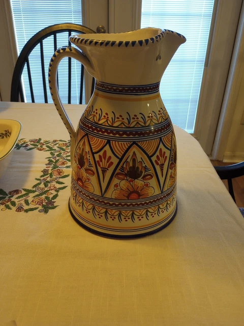 746 - Sangria Cermica De La Cal Pitcher, Pottery Hand-Painted, Spain