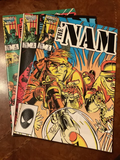 Lot of 3 Marvel The 'Nam #2  3  4 copper age comic books 1987 Vietnam War