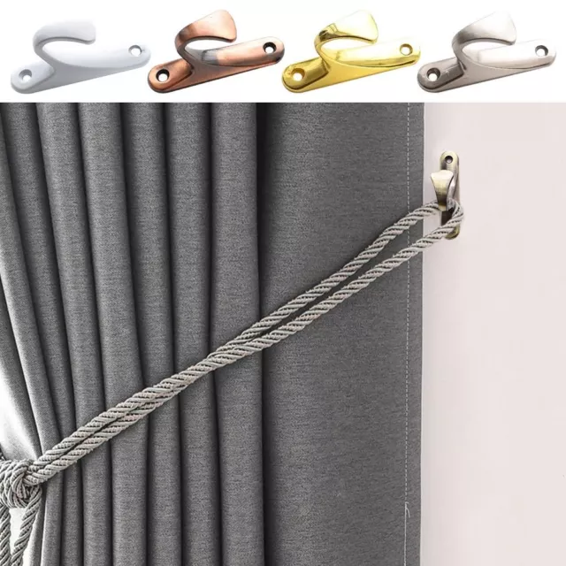 Hold Modern Curtain Holdback Wall Hanger Mounted Metal Hooks Curtain Holder