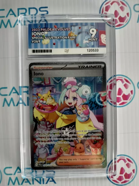 Iono 269/193 Paldea Evolved Full Art Trainer ACE 9 MINT Pokemon TCG