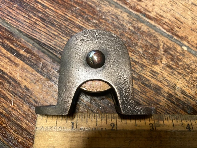 Vintage Bronze Deck Mount Single Halyard Lead Pulley 1 3/8" Sheave, 3/8" Line