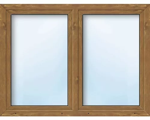 Kunststofffenster 2-flg. ARON Basic weiß/golden oak 1000x700 mm