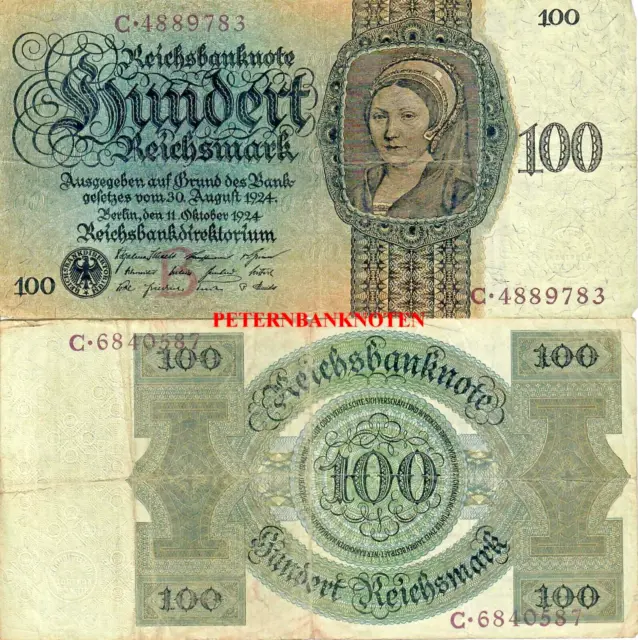 100 Reichsmark 1924  Ro 171  (VF-)   62250# Gebraucht